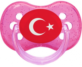 Bandera de Turquía chupa cereza cereza rosa de lentejuelas