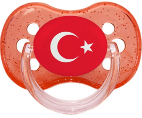 Bandera de Turquía chupa lentejuelas de cereza roja