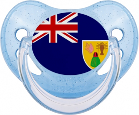 Bandera Turcos y Caicos Azul Piruleta Fisiológica con lentejuelas