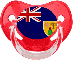 Bandera Turcos y Caicos Rojo Piruleta Fisiológica con lentejuelas