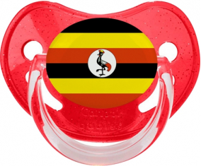 Bandera tetina de lentejuelas rojas de Uganda