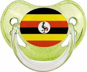 Bandera de Uganda Lentejuelas Verdes Tetina Fisiológica