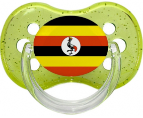 Bandera de Uganda chupa lentejuelas verde cereza