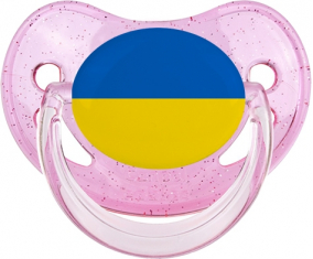 Ucrania bandera dragón fisiológicamente brilló rosa