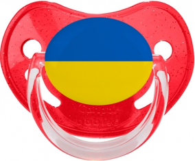 Ucrania bandera suceto fisiológico rojo con lentejuelas