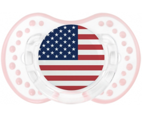 Bandera Los Estados Unidos de América Sucete lovi dynamic clásico retro-blanco-rosa-tierno