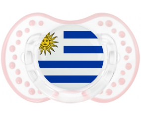 Bandera uruguaya Lollipop lovi dynamic clásico retro-blanco-rosa-tierno