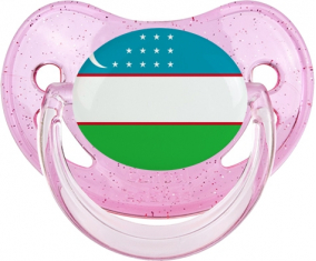 Bandera Uzbekistán Fisiológica Lollipop Rosa lentejuelas