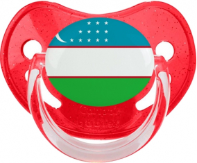 Bandera de Uzbekistán Piruleta Fisiológica Roja con Lentejuelas