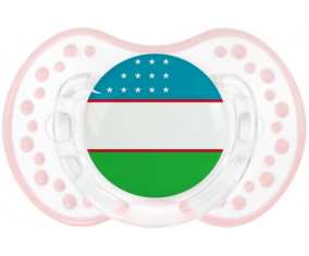 Uzbekistán Flag Lollipop lovi dynamic clásico retro-blanco-rosa-tierno