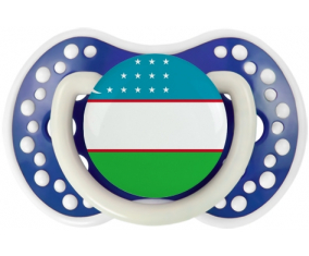 Bandera Uzbekistán Lollipop lovi dynamic azul marino fosforescente