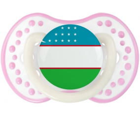 Bandera Uzbekistán lovi dynamic fosforescente blanco-rosa