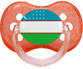 Bandera de Uzbekistán Tetin Cherry Lentejuelas Rojas