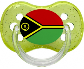 Bandera de Vanuatu chupa lentejuelas verde cereza