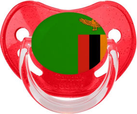 Bandera tetina fisiológica de lentejuelas rojas de Zambia