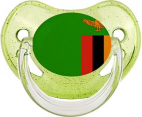 Bandera de Zambia Lentejuelas Verdes Tetina Fisiológica