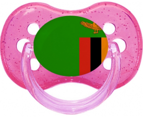 Bandera de Zambia chupa rosa de brillo de cereza