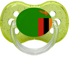 Bandera de Zambia chupa lentejuelas verde cereza