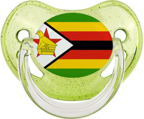Dragón dragón de Zimbabue brillaba bandera verde