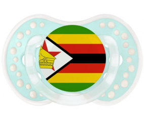 Bandera tetina de Zimbabue lovi dynamic clásico retro-turquesa-laguna