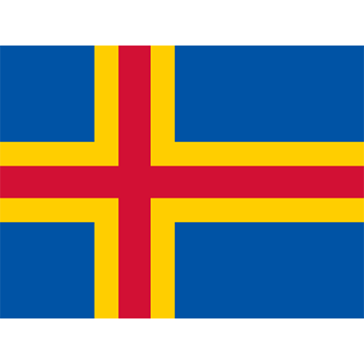 Bandera Oficial de las Islas Åland, ideal para personalizar accesorios de bebé. Descubre más en chupete-bebe.com.
