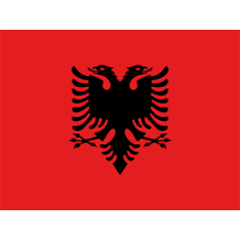 Bandera Oficial de Albania para personalizar artículos de bebé. Ideal para chupetes, bodis y más en chupete-bebe.com.