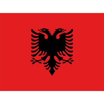 Bandera Oficial de Albania para personalizar artículos de bebé. Ideal para chupetes, bodis y más en chupete-bebe.com.