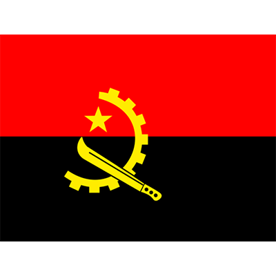 Bandera Oficial de Angola para decorar artículos de bebé, ideal para chupetes y accesorios. Disponibles en chupete-bebe.com.