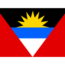 Bandera Oficial de Antigua y Barbuda, ideal para personalizar chupetes y artículos de bebé en chupete-bebe.com.