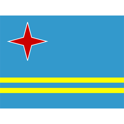 Bandera Oficial de Aruba, ideal para la colección de artículos para bebé en chupete-bebe.com.
