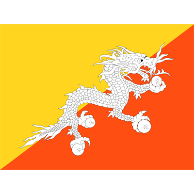Bandera Oficial de Bután, ideal para personalizar artículos de bebé. Dale un toque único y colorido a su colección.
