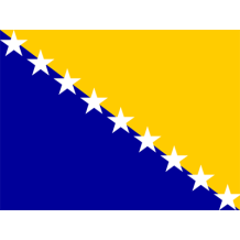 Bandera Oficial de Bosnia y Herzegovina, ideal para personalizar accesorios de bebé en chupete-bebe.com.