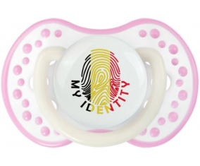 Huella Mi identidad Bélgica Tetine lovi dynamic Fosforescente Rosa Blanca