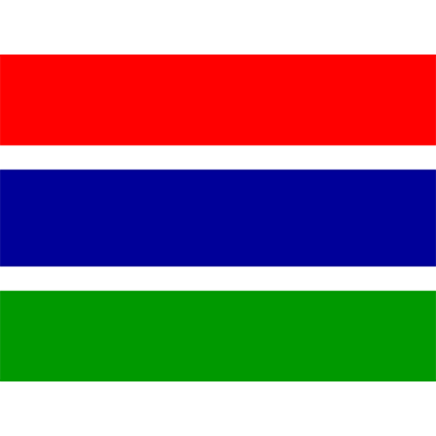 Bandera Oficial de Gambia, ideal para personalizar artículos de bebé. Encuentra todo en chupete-bebe.com.