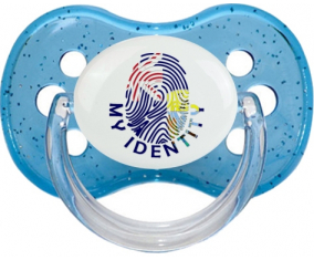 Imprimir mi identidad Santa Helena Tétine azul cereza lentejuelas