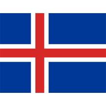 Bandera Oficial de Islandia, ideal para personalizar artículos de bebé como chupetes y bodis. Compra en chupete-bebe.com.
