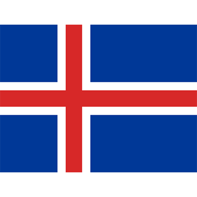 Bandera Oficial de Islandia, ideal para personalizar artículos de bebé como chupetes y bodis. Compra en chupete-bebe.com.