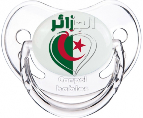 Argelia en árabe - Corazón Clásico Transparente Piruleta Fisiológica