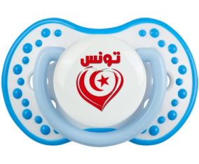 Túnez en árabe - corazón Sucette lovi dynamic fosforescente blanco-azul