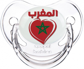 Marruecos en árabe - Corazón clásico transparente fisiológico tetina