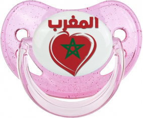 Marruecos en árabe - Corazón Fisiológico Tetine Glitter Rose