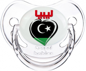 Libia en árabe - Corazón clásico transparente piruleta fisiológica