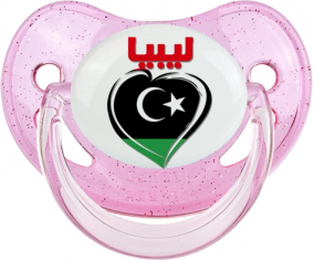 Libia en árabe - Corazón Fisiológico Lollipop Rose con lentejuelas