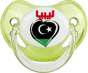 Libia en árabe - Verde corazón lentejuelas Piruleta Fisiológica