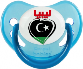 Libia en árabe - Fosforescente corazón azul fisiológico Lollipop