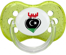 Libia en árabe - Heart Cherry Glitter Verde Lollipop