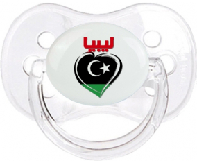 Libia en árabe - Corazón Clásico Transparente Cereza Lollipop