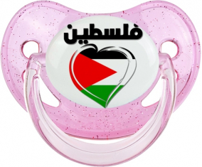 Palestina en árabe - Corazón Fisiológico Tetine Glitter Rose
