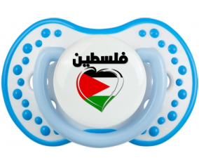 Palestina en árabe - Corazón de suceto lovi dynamic fosforescente azul-blanco