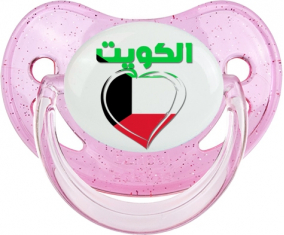 Kuwait en árabe - Corazón Fisiológico Tetine Glitter Rose